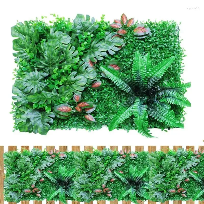 Dekorativa blommor Artificiella gräsväggspaneler Växter Bakgrund Dekoration Boxwood Hedge for Home Inomhus utomhus