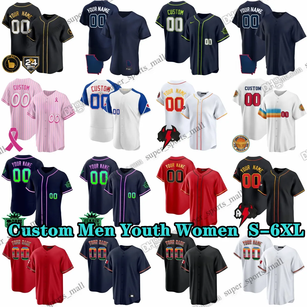 Custom S-6xl 13 Ronaldacuna Jr. Baseball Jersey 28 Mattolson 1 Ozziealbies 8 Eddieosario 54 Maxfried Austinriley Hankaaron Michaelharris II Ozuna Charliemorton