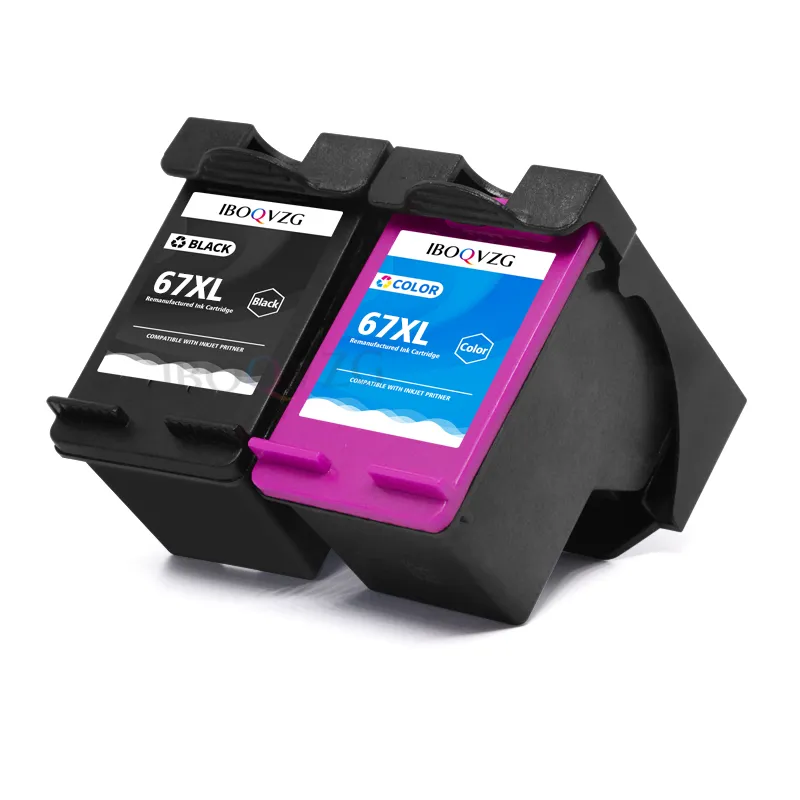 IBOQVZG For hp 67 67XL Premium Remanufactured Color Inkjet Ink Cartridge for HP ENVY 6052 6055 6058 Deskjet 1225 2732 Printer