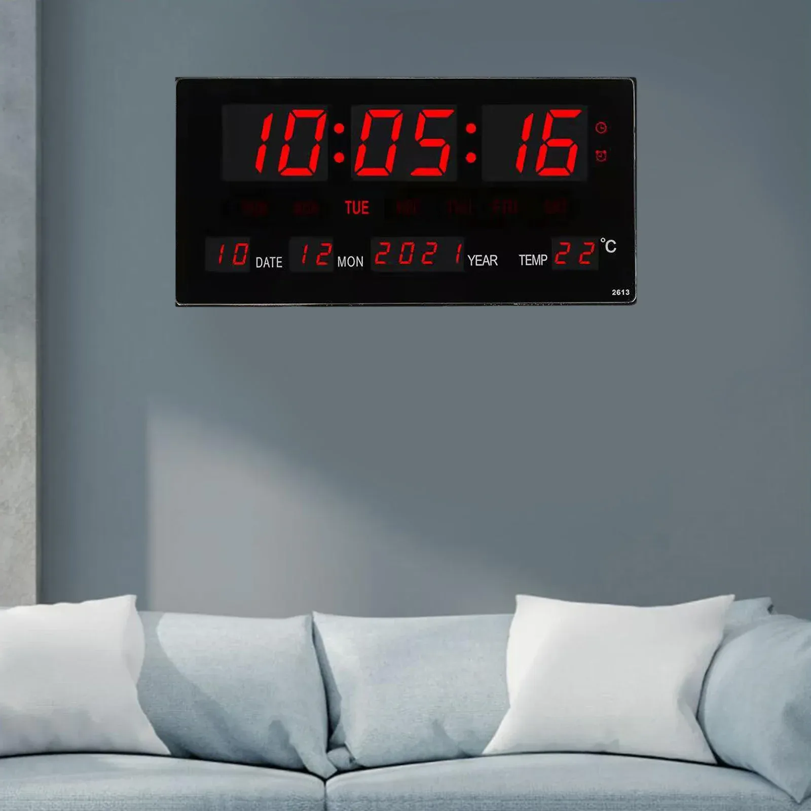 Digital Wall Clock LED TEMPO CALENDARIO ALLA ALLA ANCHIO ELETTRICO USA