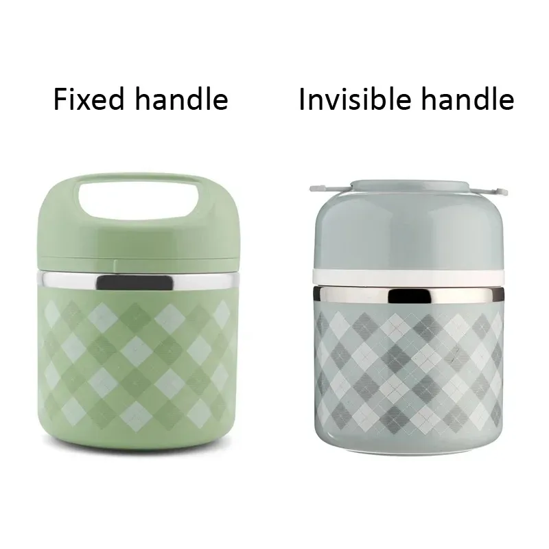 Portable Stainless Steel Thermal Lunch Box for Food Office Lunchbox Bento Boxs Thermos Lunch Box Food Container with Lunch Bag