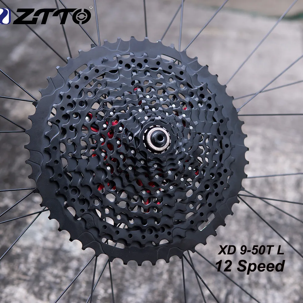 ZTTO 12S 9-50T Cassette MTB Bike 12 Speed XD Compatibel Zwart 556% Bereik 12V K7 Freewheel Sprocket Mountain Bicycle vliegwiel
