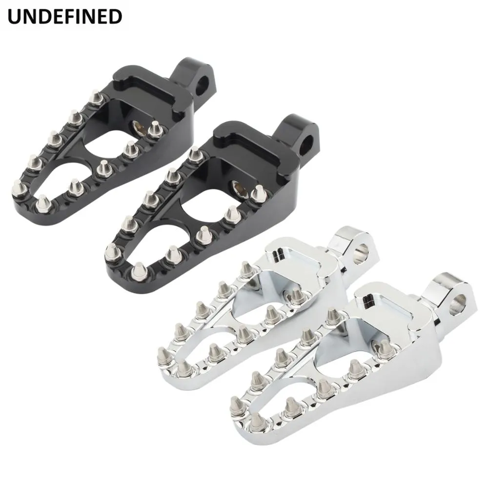 Lenkdou MX Style Mini Foot Pegs / Floorboards For Harley Touring, Dyna, Fatboy, Sportster 883 – Black Anodized Aluminum