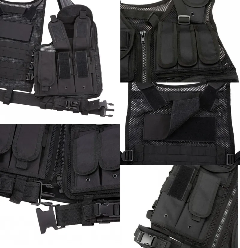 Tactical Vest With Holster & Magazine Pouches(Black)5