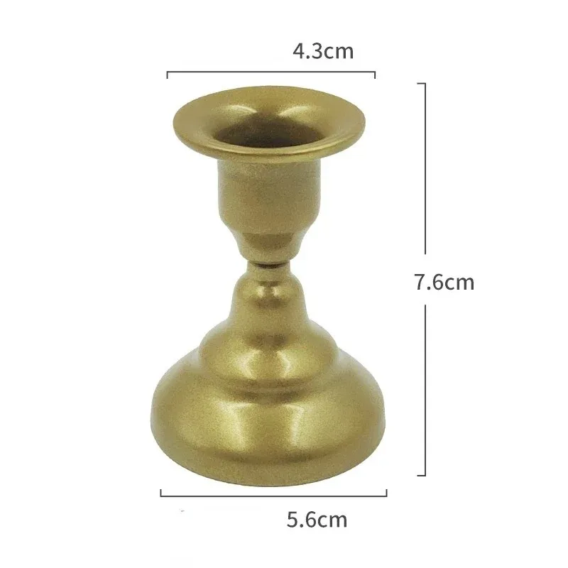 Europese stijl retro Creative Mini Dual-Use Candlestick Golden smeedijzeren geometrische huizendecoratie kandelaars