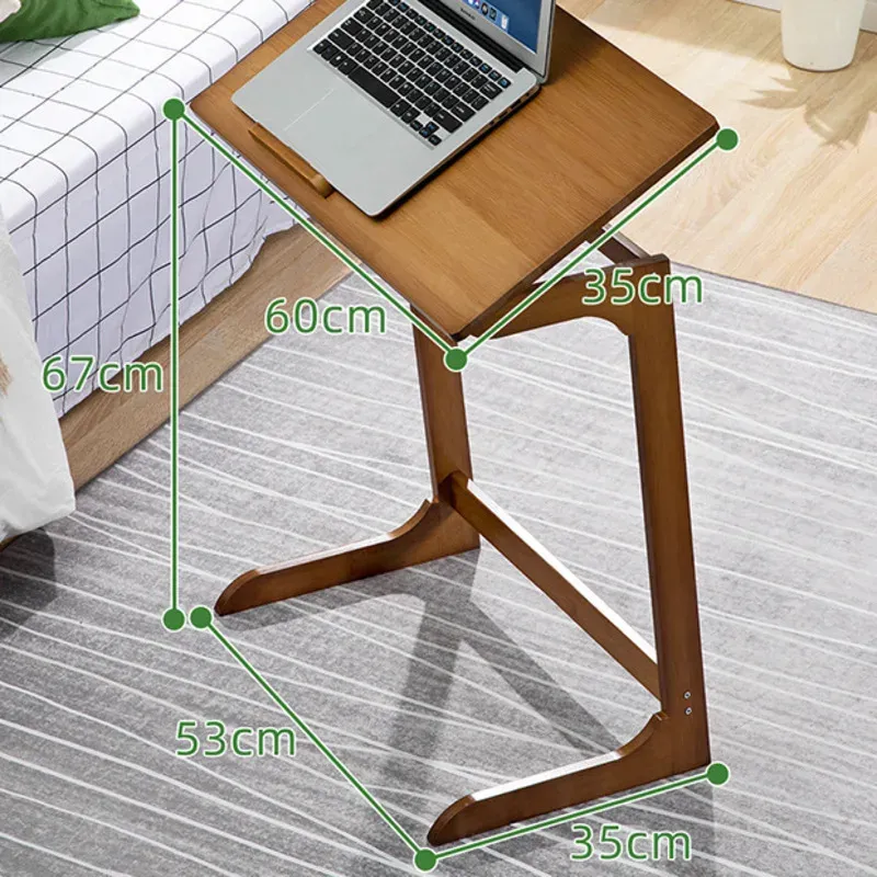 Breakfast Table Simple Light Luxury Coffee Table Convenient Folding Round Solid Wood Panel Adjustment Laptop Stand Room Desks