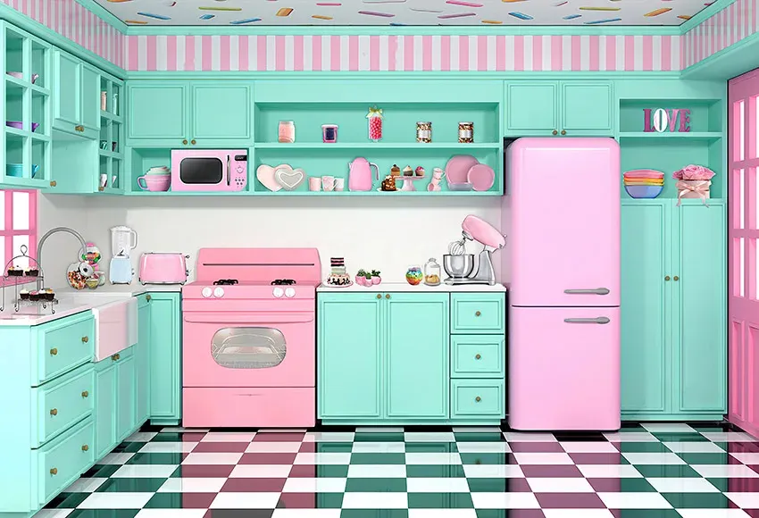 Pink Kitchenaid Background Mehofond Pink Kitchen backdrop deutsch for Girls' Cooking, Baking, and ...