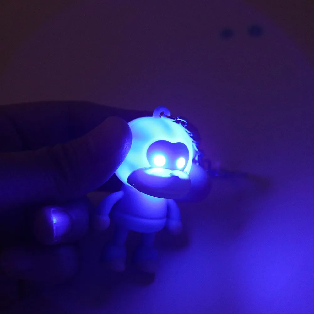 Keychain de singe mignon LED Light Sound Courte