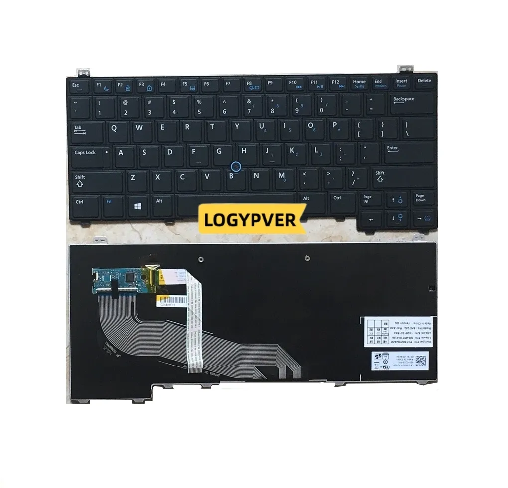 Tastiere Us Sostituisci la tastiera per laptop per Dell Latitude E5440 E5450 Y4H14 Black English