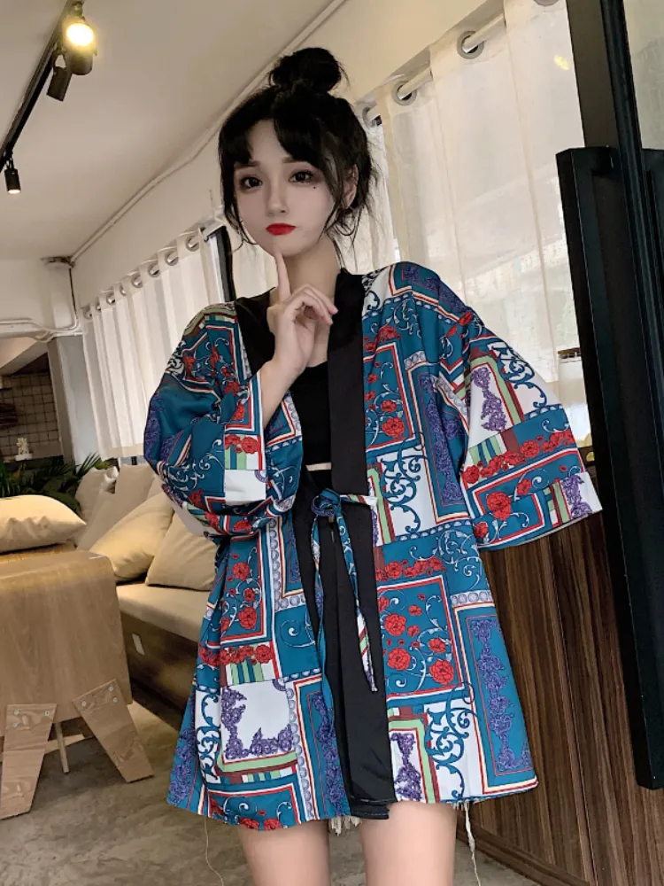 Kimono Jacket Kimono Beach Wear Womens Japanese Samurai Cardigan