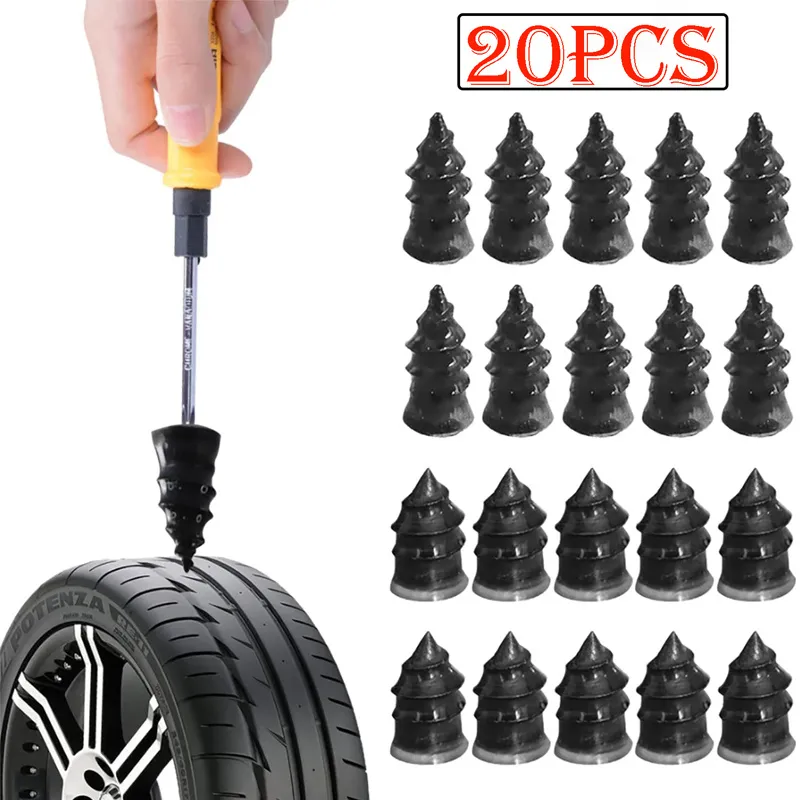 20/10pcs Reparação de pneus pregos de borracha Motocicleta carro Reparo de pneus de pneus de borracha unhas de pneus de auto-reaparelamento pregos de membrana