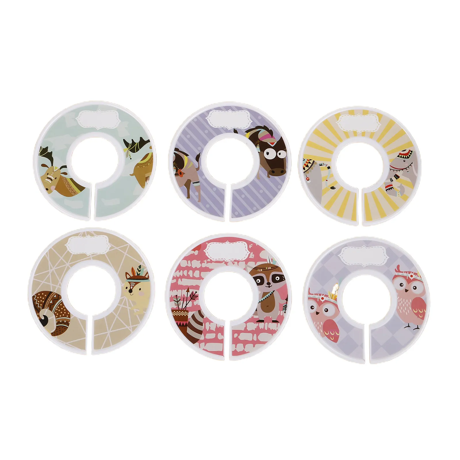 Toddler Baby Clothing Closet Rack Size Dividers Hangers Separator Round Plastic Clothes Size Tags Rings 9x0.3cm