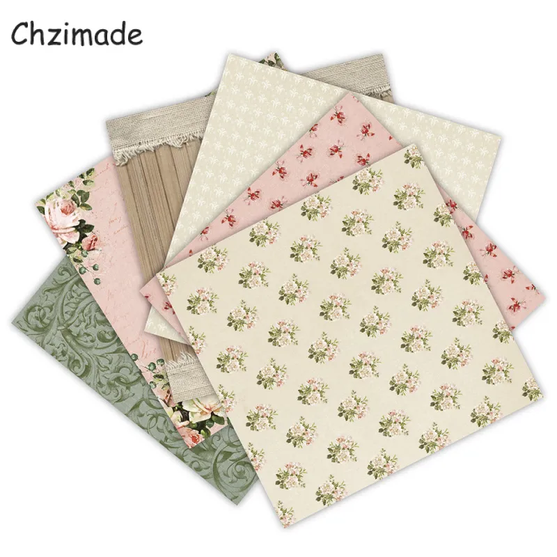 Chzimade 12sheets Flower Design Scrapbooking Paper Packs 15x15cm pour la carte de cartes Fond de papier scrapbook