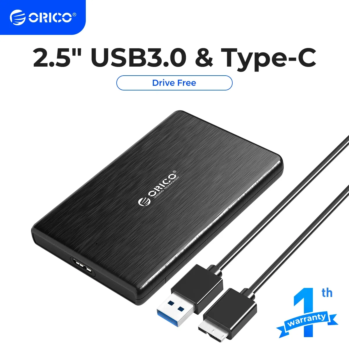 HJÄLLS ORICO HDD CASE 2.5 SATA till TypeC USB3.1 Hårddiskskåp för SSD -disk HDD Box Case Support UASP USB3.0 Extern hårddisk