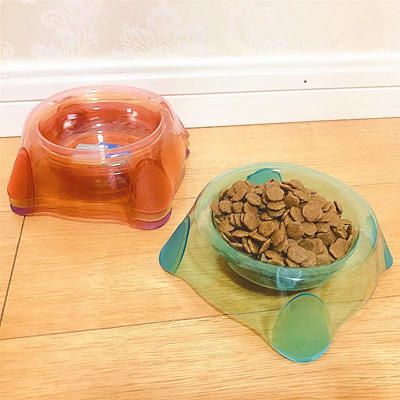 1PC Pet Food Bowl Bowl Transparente Plástico Transparente Dog Aalteador de alimentos para gatos Cachorro Pet Supplies