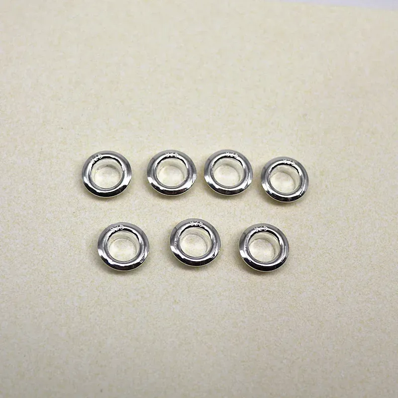 1 pcs 925 Eyelets de maïs solides en argent sterling rivet pour bijoux Big Hole Perles accessoires de bricolage Recherche de composants de fabrication de doigts