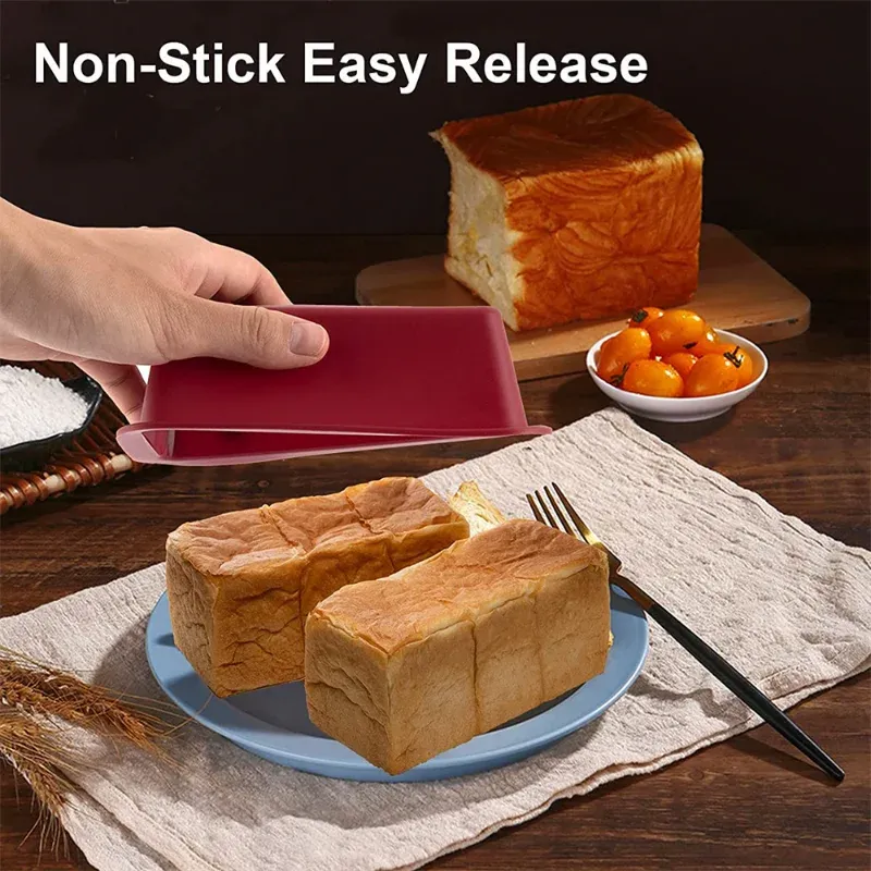 Silicone Baking Molds NonStick Rectangle Cake Pans Mini Loaf Pan Easy Release Bread Toast Mould Kitchen Accessories Pastry Tool- for home baking nonstick cake molds