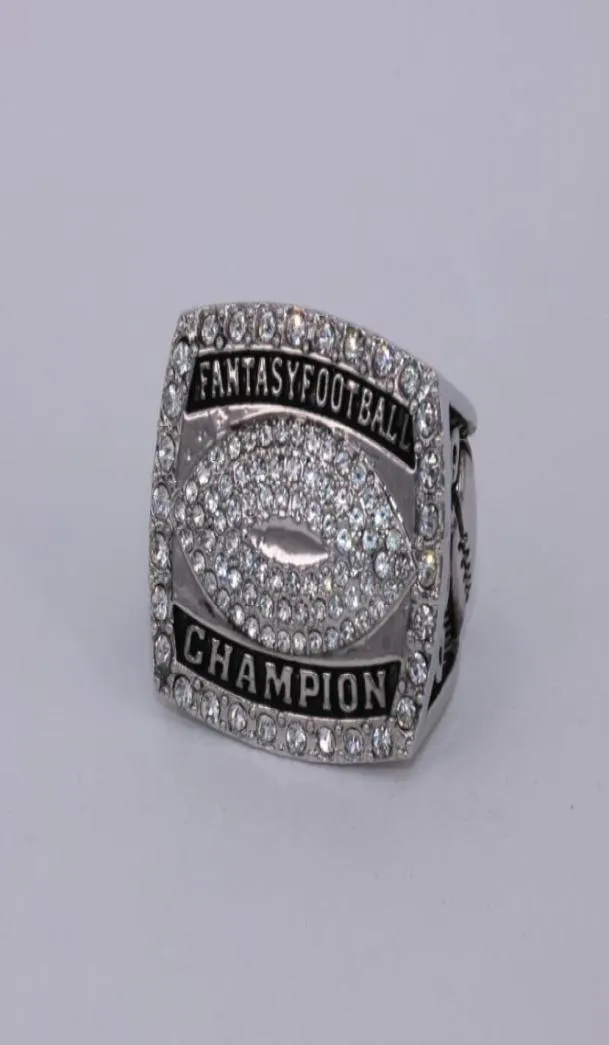 Année 2015 USA Taille 8 à 14 Factory Whole Silver Fantasy Football Ring avec boîte d'affichage en bois pour les fans Coll4862251