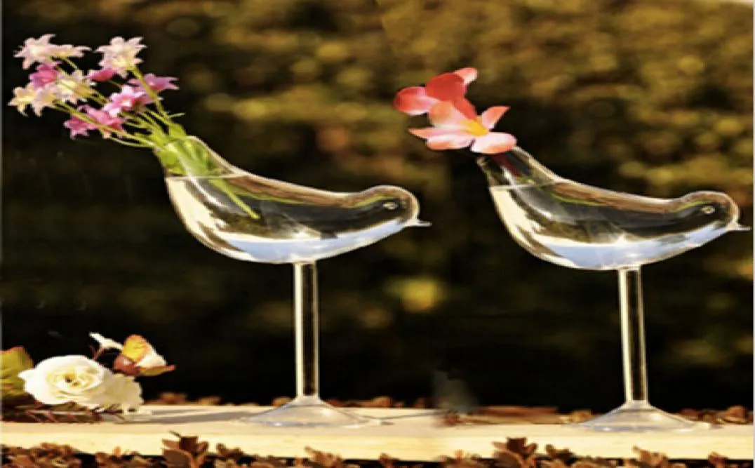 Happy Birds Flower Vases Dekoracja ślubna Kryształowe szklane wazony przezroczysty stylowy design dekoracja domowa 6347293