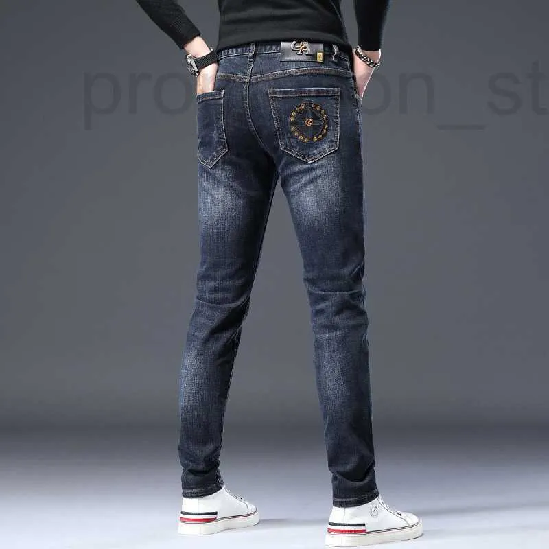 Męski projektant dżinsów High End Dżinsy wiosenne i jesienne lekkie luksusowe spodnie Slim Fit Leggingi Casual Elastic proste 3mt4
