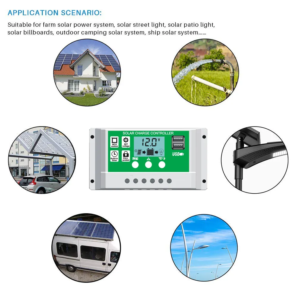 Solar Charge Controller 12V/24V Auto 10A 20A 30A PWM Charger For 100W 500W  PV Panels Efficient Solar Panel Battery Regulator From Ddmylovely, $29.16 |  DHgate.Com, image size:1000x1000