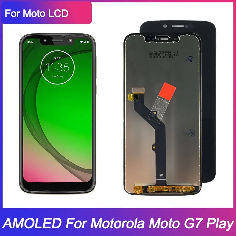 AMOLED LCD para Motorola Moto G7 Play LCD Display Touch Screen Digitalizer Assembly XT1952-4 Substituição da tela LCD