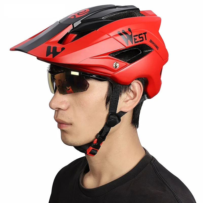 Westbike Ultraleicher Fahrradhelm 56-62 cm atmungsaktivem integralermenge Fahrrad Rennsporthelm MTB Straßenkreislaufsicherheitshelm Helm