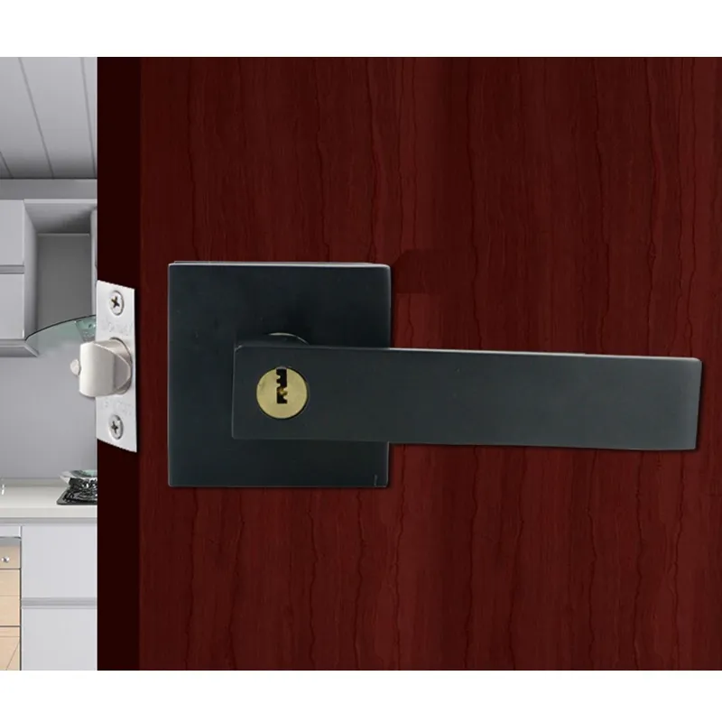 Manico della porta manico della porta serra del canale quadrato maschera per la privacy camera da letto interno camera da bagno a tre barre promozione della serratura sferica