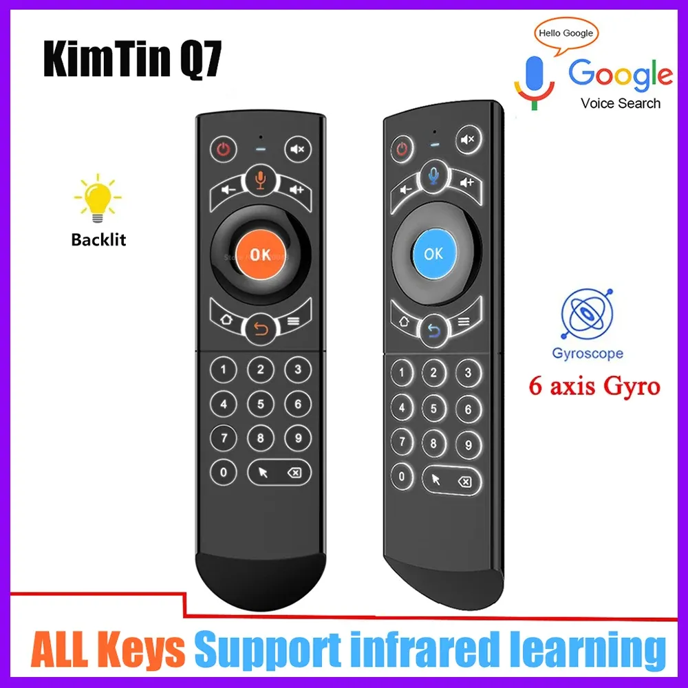 Kutu G21 Pro Sesli Uzaktan Kumanda 2.4G Kablosuz Klavye Air Fare Q7 IR ile IR Öğrenme Gyros ile Android TV Kutusu H96 Max RK3566 TV Kutusu