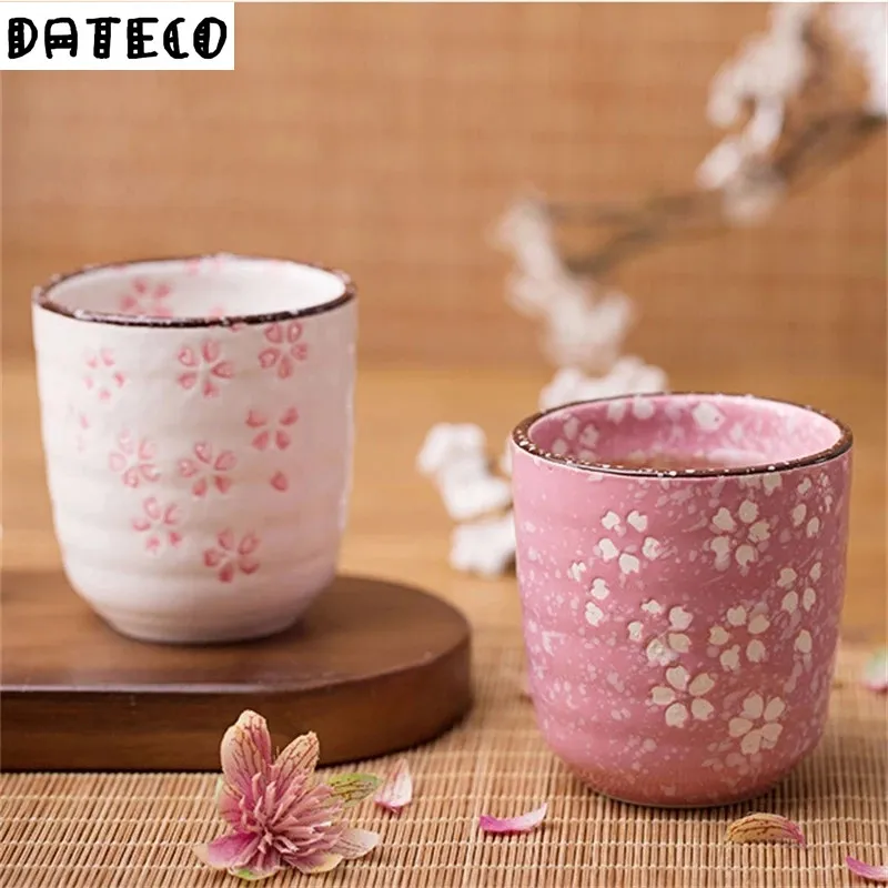 Ceramica sakura underglaze kung fu set da tè bevendo tazza da tè a tazza di porcellana a tazza da tè a tazza di tè