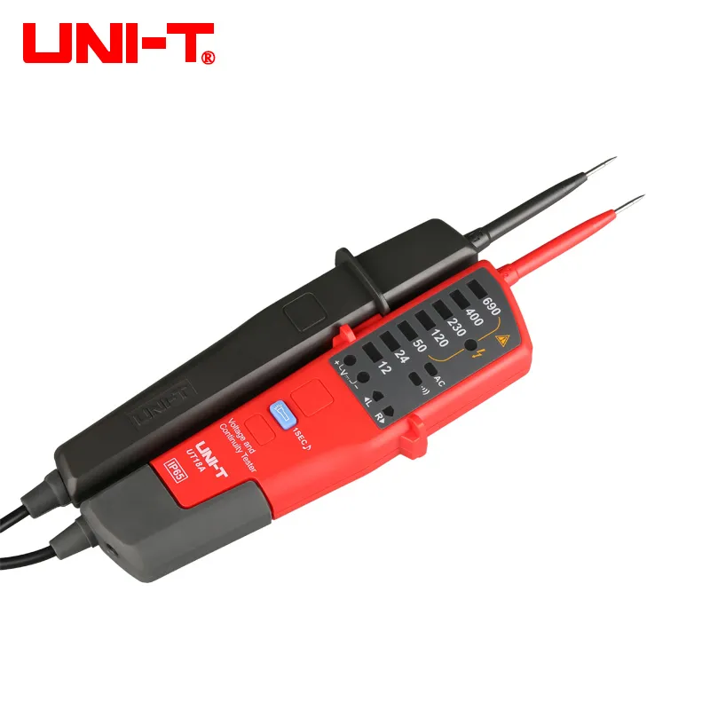 UNI-T Digital Voltmeter UT18B UT18D AC DC SPOLTAGE CONTINITY TESTER 690V LCD Display 3-fas Sekvens RCD Elektrisk testare