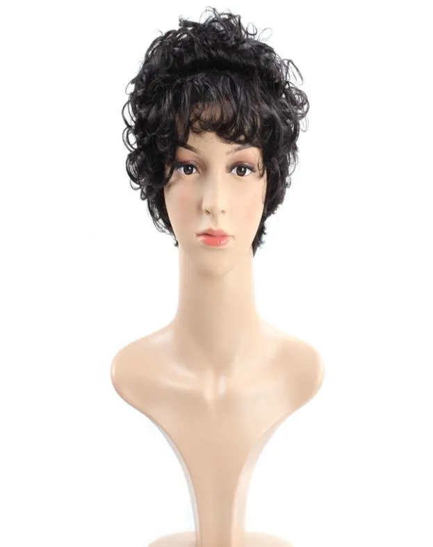 Brazilian Short Wigs Peruvian Hair Kinky Curly None Lace Wigs Wig Cheap Malaysian Human Hair Wigs7358661