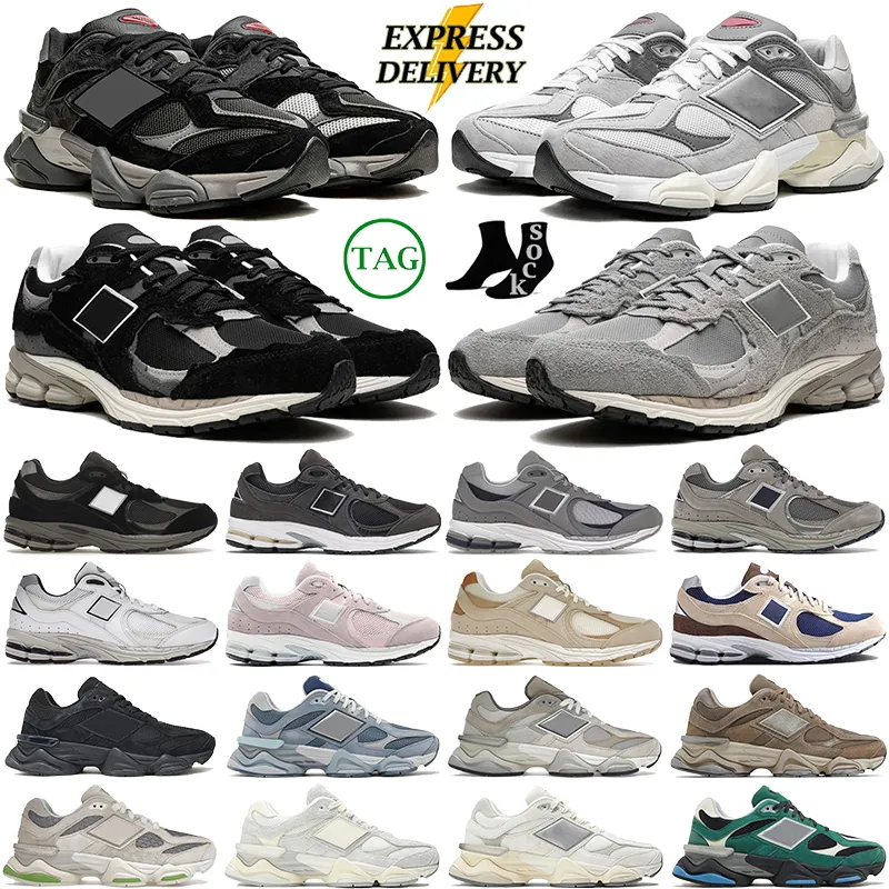 Designer Running Shoes For Men Women 9060 2002R Casual Sneakers Bricks Wood Sea Salt White Triple Black Grey Navy Bandier Outdoor Sports Mens Trainers Storlek 36-45