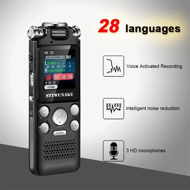 Players Mini Voice Activated Professional Digital Audio Voice Recorder 832GB HD Noise Cancelling Recording PCM Support OTG MP3 Player