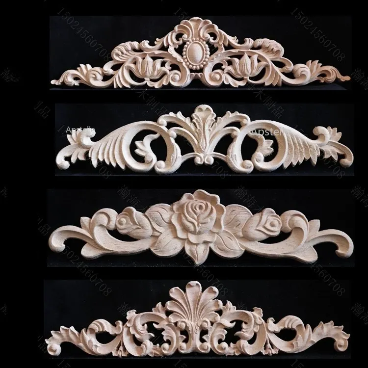 European Home Decor Door Bed Cabinet Rubber Wood Long Decals White Embryo Retail Rose Pieces
