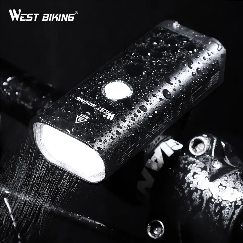 Westbiken 18650mah Fahrrad vordere Heckleuchte USB -wiederaufladbare Laternen -Taschenlampen -Radfahren wasserdichtes Aluminiumrad -Fahrradlampe