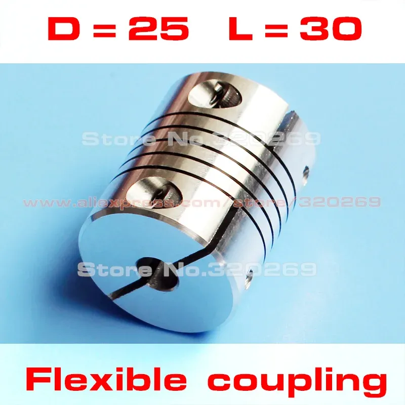 2pcs acoplador flexível e eixo flexível conector de acoplamento do eixo D25 L30 5mm 6mm 6,35 mm 1/4 ".25 8mm 10mm 12m 12,7mm 1/2" .5 polegada
