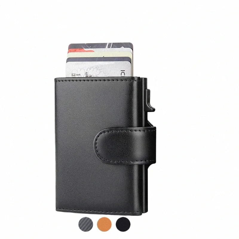 RFID -Kreditkartenhalter Brieftaschen Männer Leder Aluminium Busin -Bank -Karteninhaber männliche Gehäuse minimalistische Brieftasche 2022 A5ar#
