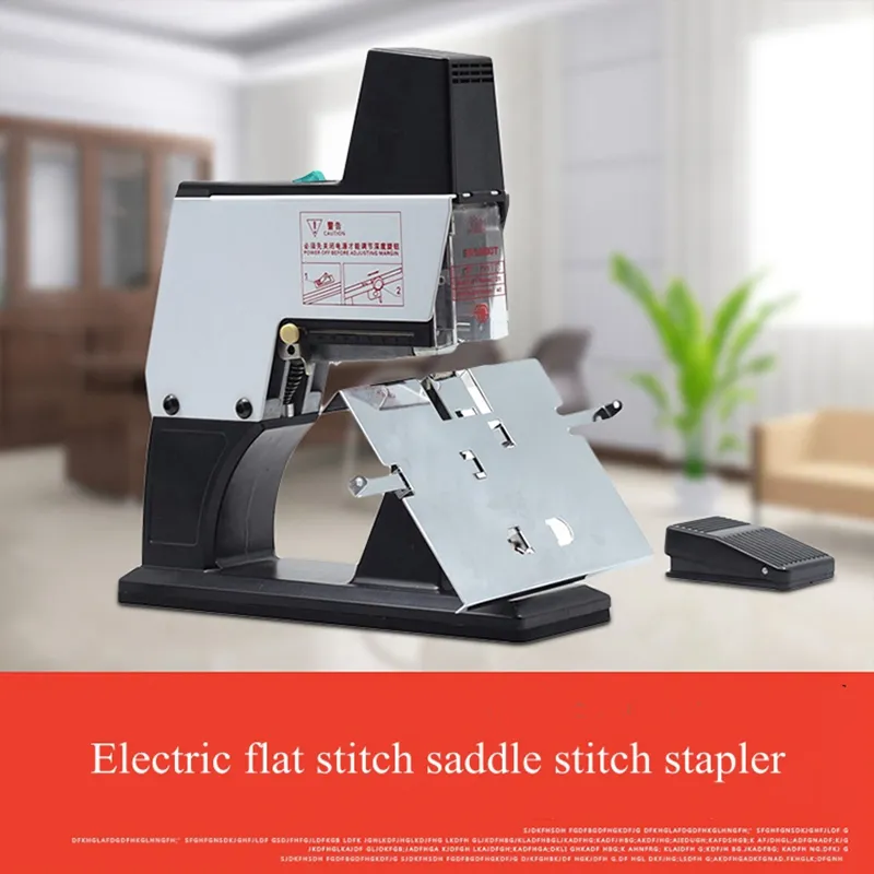 Electric Text Binding Machine Middle Seam Stapler Heavy Duty Fully Automatic Flat Stitch Saddle Stitcher ST-105