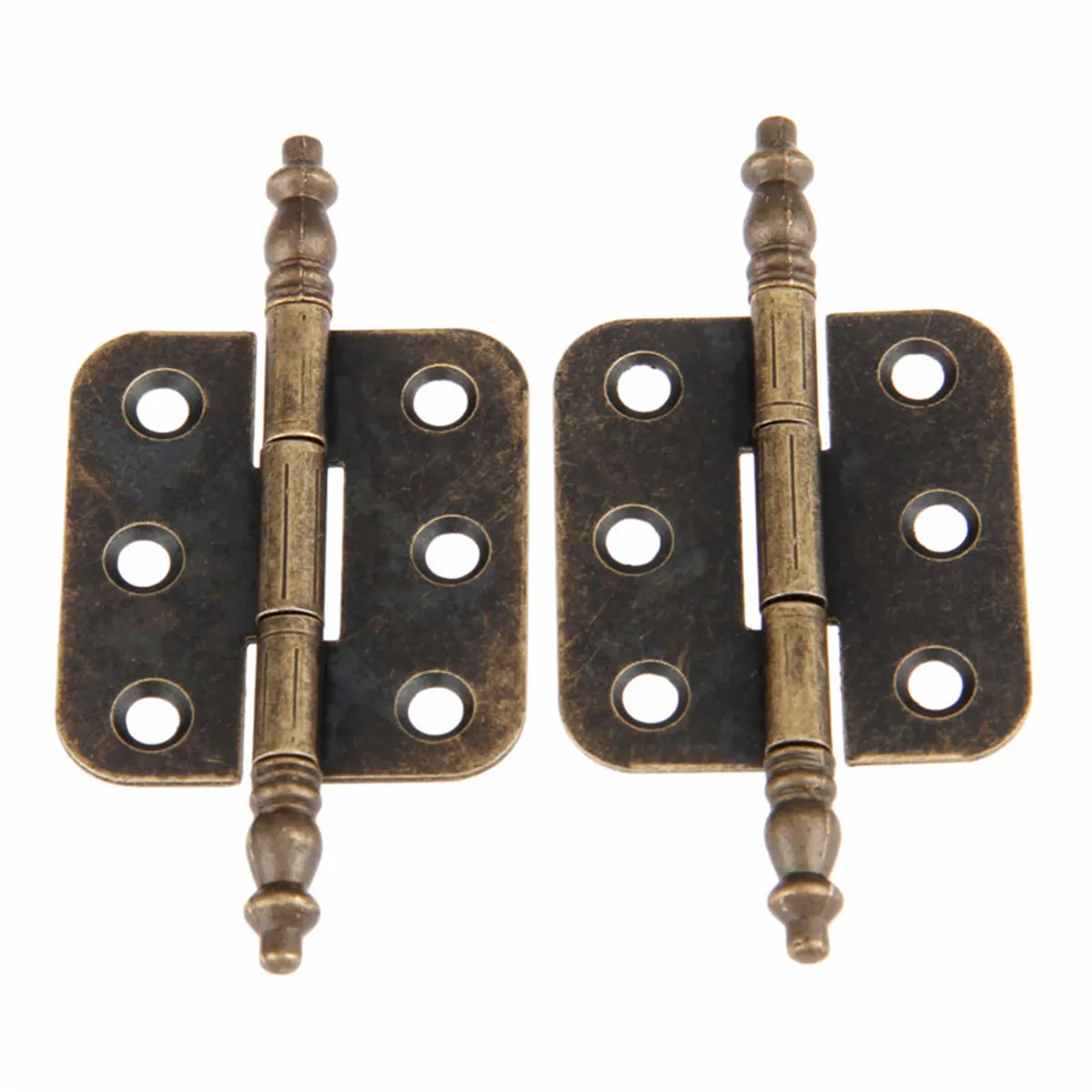 2pcs 70 * 35 mm Antique Bronze Crown Head Hinge 6 trous Boîte bijoux Boîte cadeau Hinge décorative pour les meubles d'armoire ACCESSOIRES * 2