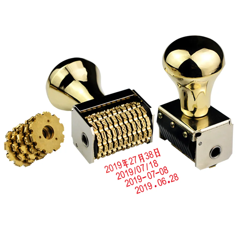 Code de lettre Stamps Brass Ajustement Rouleau Roller Stamp Supermarket Shop Journal Journe