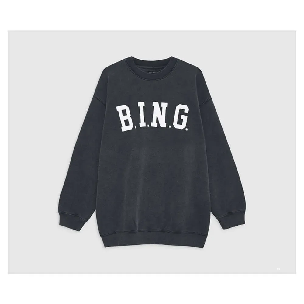 Bing Sweatshirt Ny nischdesigner Designer AB Hoodie Pullover Casual Fashion Letter Vintage Print Round Neck Cotton Trend Loose Mångsidig tröja 3W1X