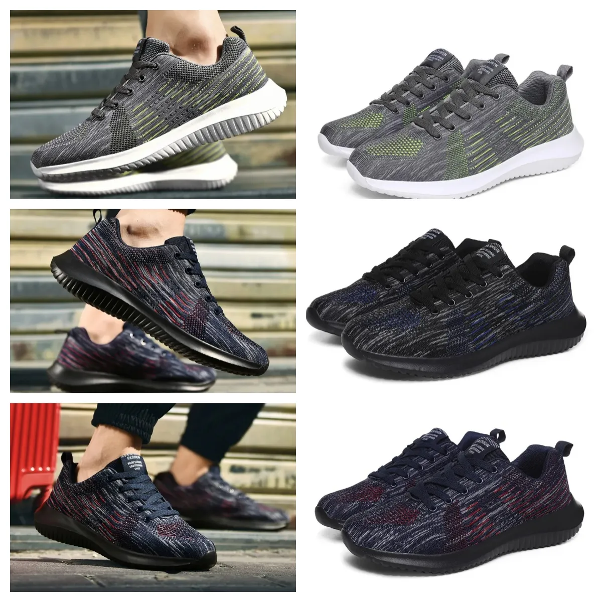 Casual schoenen grijze schoenen vrouwen hardlopen top fashion heren zwart gebreide rode jogging wandelende sporttrainers sneakers hardloopschoenen maat 39-45