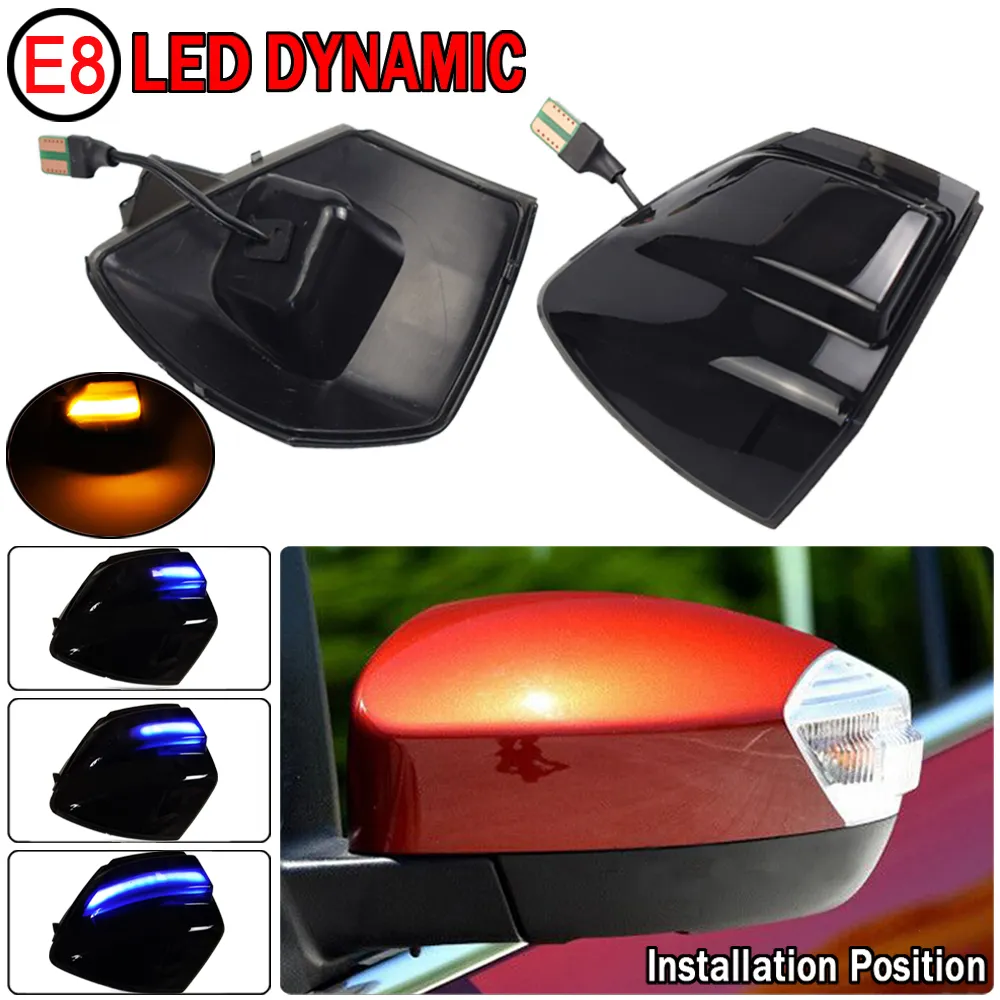 2pcs Turn Signal Light LED LED SIDE VIEVE VIEVE MIRMOIRE DU MIRMOIR SEQUELANT LAMPE DE BLINGER POUR FORD S-MAX 2007-2014 Tous