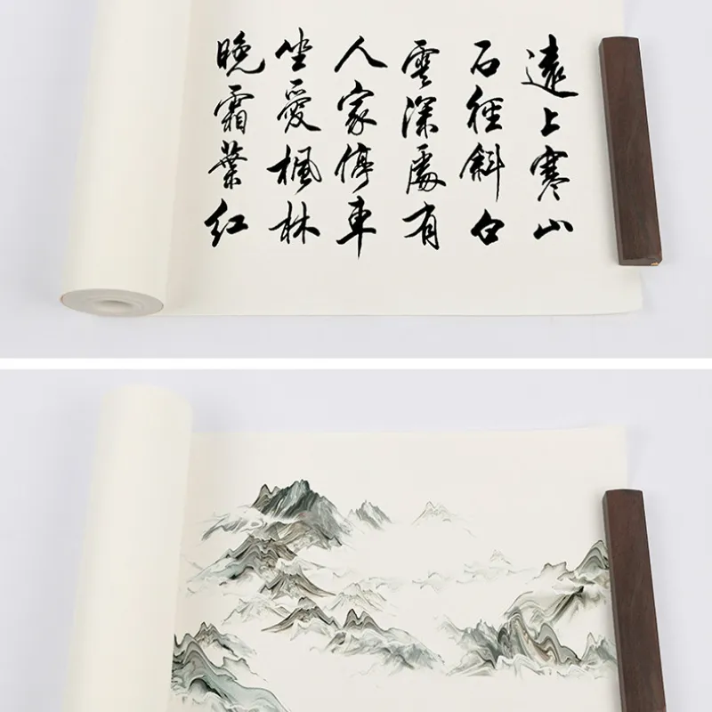 Lange scroll rauwe rijst zachte kaart papieren borstel pen kalligrafie lens papieren chinees schilderen aquarel kunstwerken speciaal xuan papier