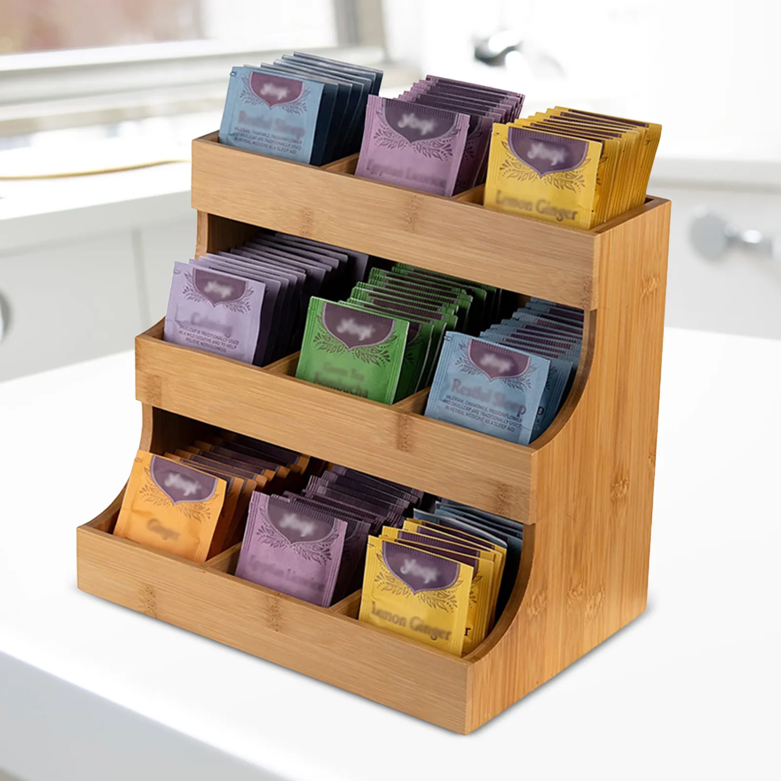 Angju Plastic Stackable Tea Bag Storage Bin Organizer Box Holder With Lid For Kitchen Cabinets, Countertops, Pantry - Container Holds Beverage Bags, Pods, Packets Price In UAE | Amazon UAE
