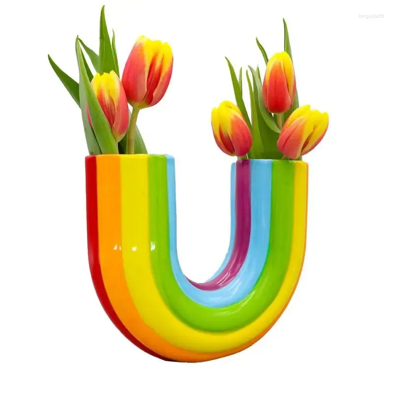 Vase U字型の装飾花Vase Rainbow装飾テーブルセンターピース花の農家
