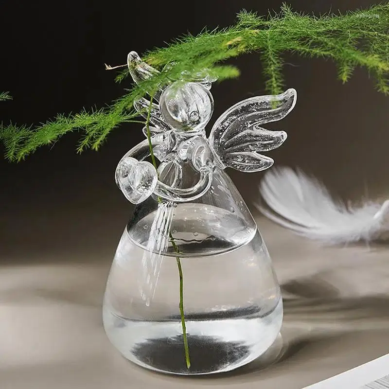 Wazony przezroczysty kwiat wazon Anioł Glass Garni ręcznie robione delikatne zapasy prezentowe