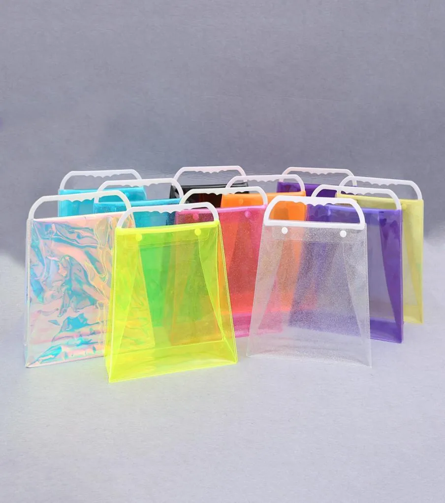 Torba na zakupy PCV PVC Przezroczysta plastikowa torebka kolorowa torba opakowań moda torebki torebki do przechowywania narzędzia RRA16022915379