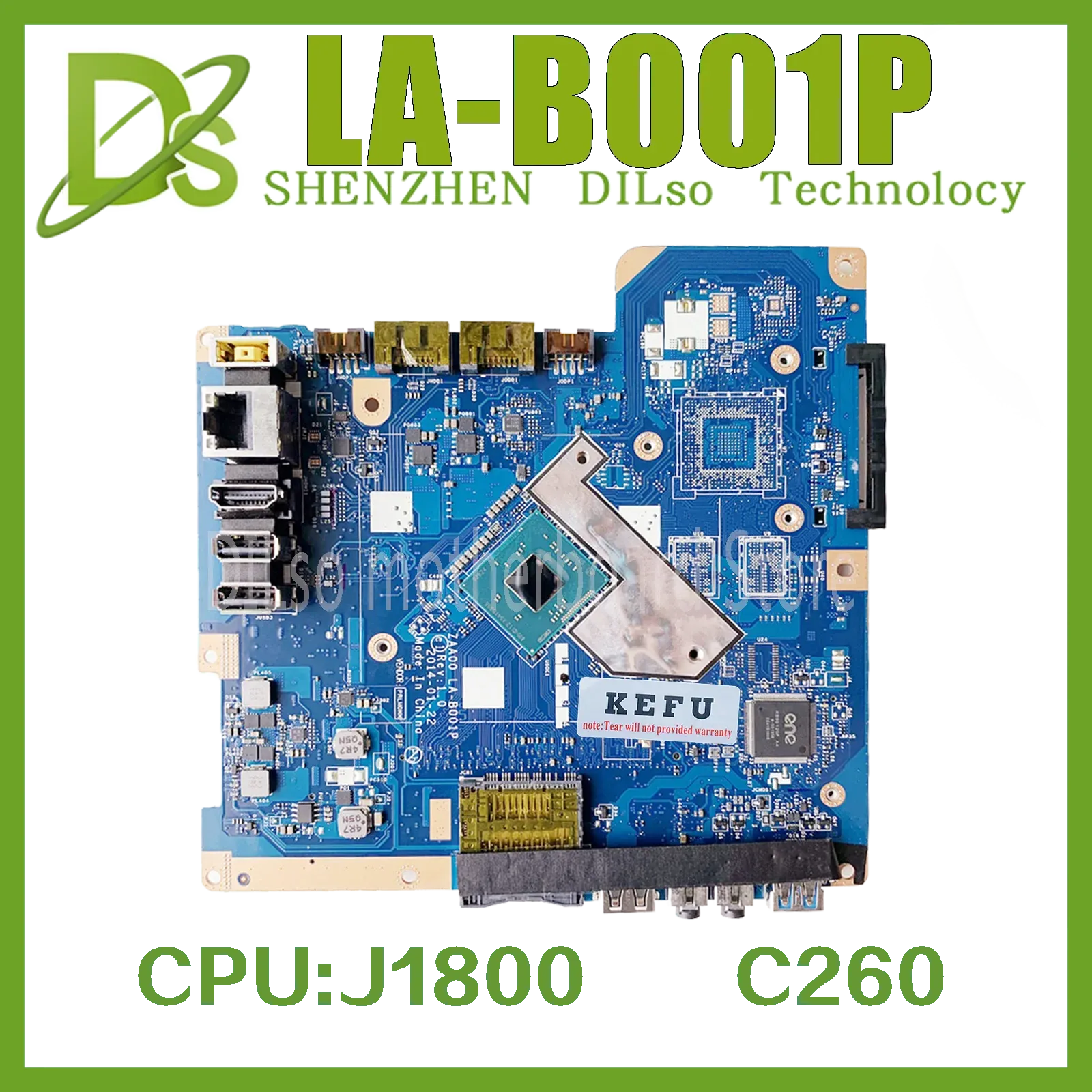 Moderkort KEFU ZAA00 LAB001P LAPTOP MODERBOARD FÖR LENOVO C260 AIO FUR 90007033 90007032 W/J1800 J1900 CPU Mainboard 100% Fullt Tested